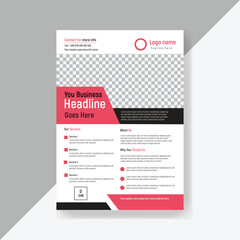 Modern corporate A4 size flyer design with different color or creative brochure template design for  marketing, business proposal, promotion,
advertise, publication, cover page