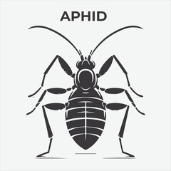 A Distinctive Aphid Silhouette for Multi-Format Design Projects. Vector Illustration