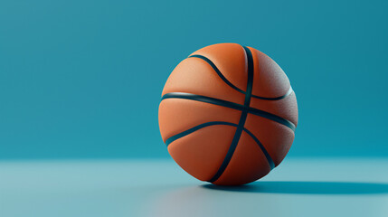 basketball ball on blue background