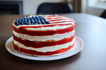 American flag layer round cake, independence day