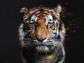 Naklejka premium tiger on black