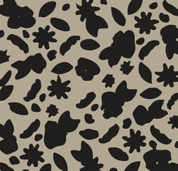 Graphical abstract seamless pattern. Vector illustration fabric wallpaper background textured. Abstract flowers