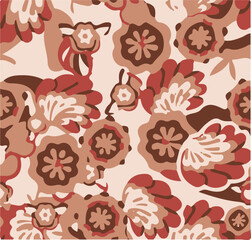 Graphical abstract seamless pattern. Vector illustration fabric wallpaper background textured. Abstract flowers