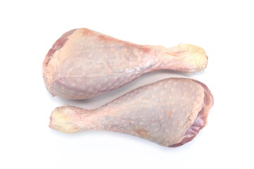Raw turkey leg, drumsticks isolated on white