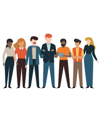 Flat Art Style Of 7 Working People Showing Diversity Equality And Inclusion