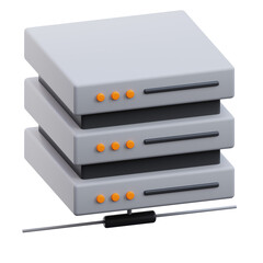 PNG 3D Server icon isolated on a white background