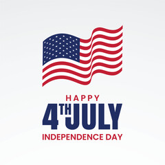 Happy 4th of July, independence day of USA. greeting card, background, banner american national flag. Vector illustration