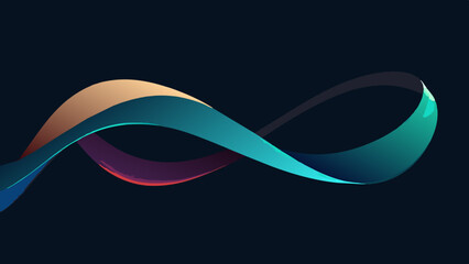 Fototapeta premium Abstract Infinity Loop Gradient on Dark Background
