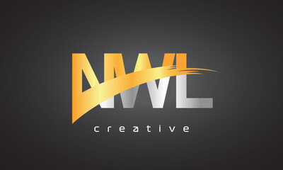 NWL Creative letter logo Desing with cutted letter