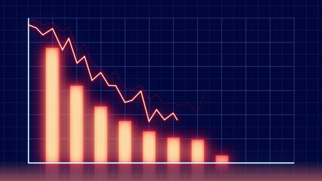 下落するグラフの映像