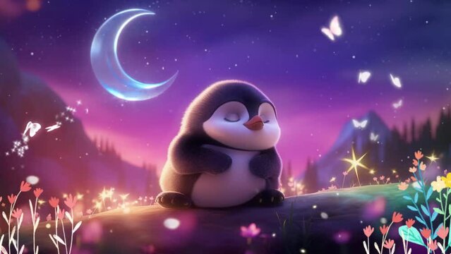 Babies fall a sleep animation for lullaby music, looped video background