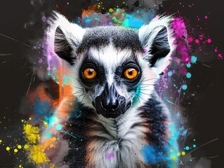 Fototapeta premium lemur on a tree