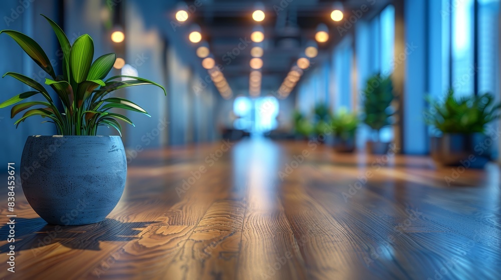 Aufkleber modern office space with blurred background generative ai
