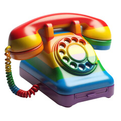 "3D Metallic Media Icons with LGBT Flag Pattern | Megaphones, Phones, Microphones, Balloons, Cameras"