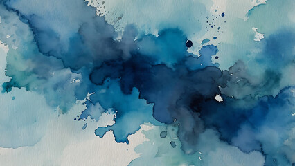 Obraz premium Blue and Green Abstract Watercolor Background - Artistic Colorful Texture