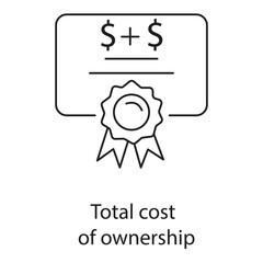 Total Cost of Ownership Icon. Vector Icon Design