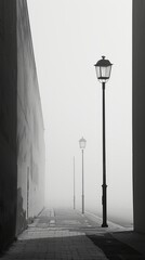 An Urban Scene Captured in Black and White A Simple and Minimalist Landscape Photograph