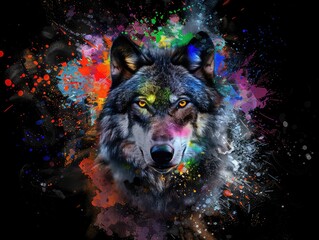 wolf howling at night