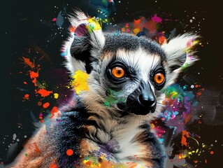 Fototapeta premium lemur on a branch