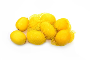 Ripe lemons isolated on white