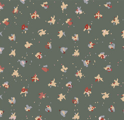 Graphical abstract seamless pattern. Vector illustration fabric wallpaper background textured. Abstract flowers