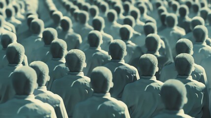 Obraz premium Barcoded throng representing societal progress