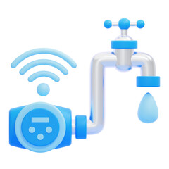 PNG 3D Water Faucet icon isolated on a white background