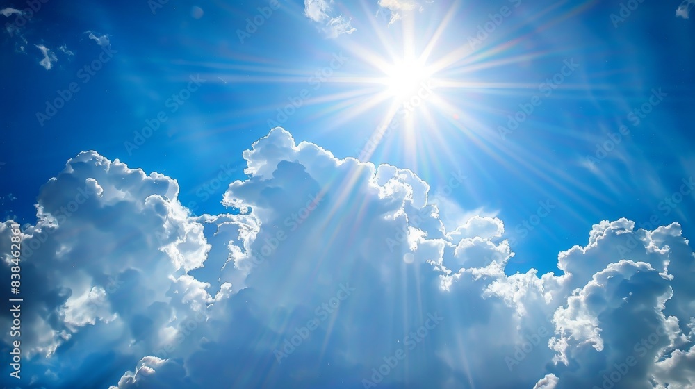 Canvas Prints clouds in the sky with the sun and sunlight sending out beams of light