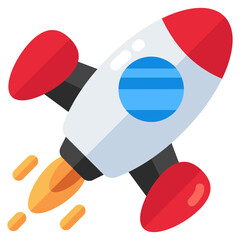 Conceptual flat design icon of launch