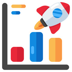 A creative design icon of business launch