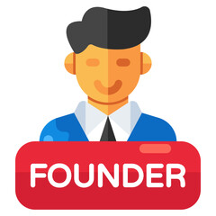 A colored design icon of founder 