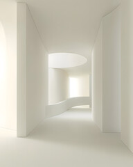 Obraz premium Empty modern white room with lights and shadows of window mock up