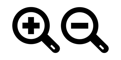 Fototapeta premium Zoom in zoom out icon symbol sign vector illustration design