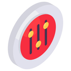 A colored design icon of audio equalizer