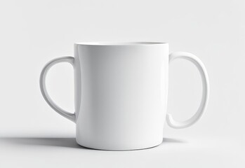white glass mug mockup on white background