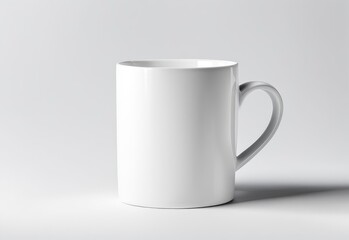 white glass mug mockup on white background