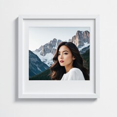 white polaroit frame mockup isolated on white background