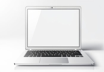 white screen laptop mockup isolated on white background.