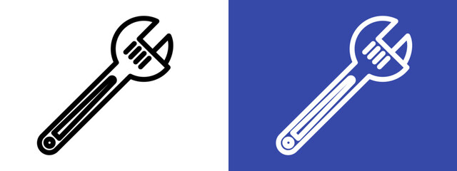 Adjustable Wrench Icon for DIY Projects, Toolkits, and Mechanical Repairs