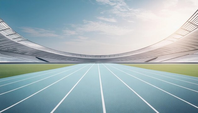 Professional empty running track in stadium 