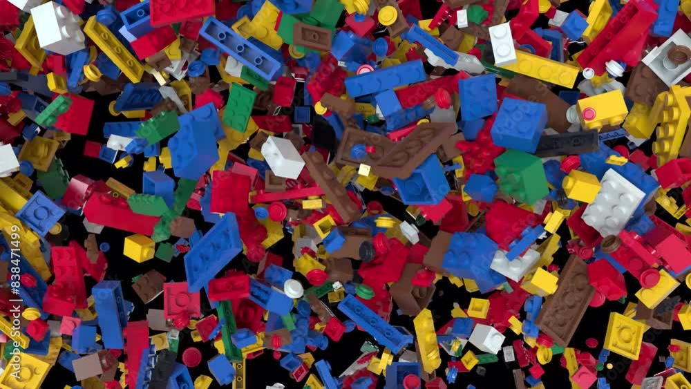 Wall mural dynamic colored building block transition 3 diagonal wipe.