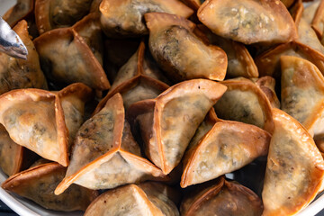Lebanese Spinach Pies traditional Fatayer fried in oil