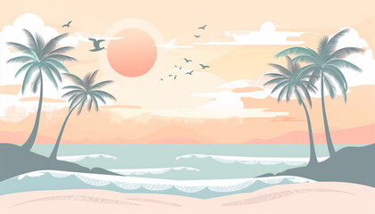 Fototapeta premium Serene Coastal Evening
