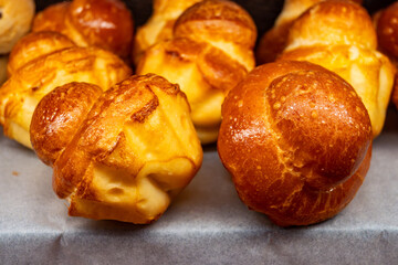 Scones - traditional British baked good, popular in the United Kingdom and Ireland, tea buns make with yeast with different toppings