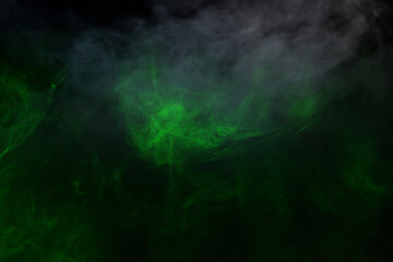 Blue and yellow steam on a black background.