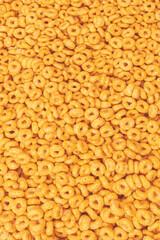 Corn-flakes background and texture. Top view.