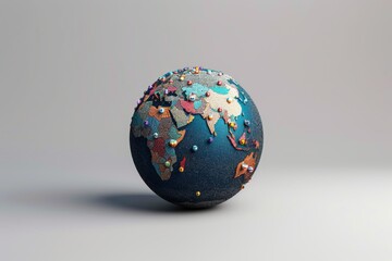 Global Population Diversity Representation on 3D Illustrated Globe for Demographic Studies