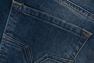 Fototapeta premium Blue jeans denim texture as a background. Top view.