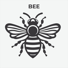 A Distinctive Bee Silhouette for Multi-Format Design Projects. Vector Illustration
