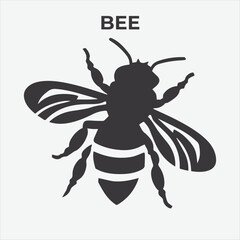 A Clear and Bold Bee Silhouette for Versatile Applications. Vector Illustration